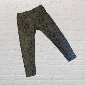 DG2 By Diane Gilman Snake Print Legging ~ Olive and Black